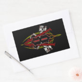 Sticker Rectangulaire Conception à rayures V8 personnalisée désactivée (Enveloppe)