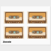 Sticker Rectangulaire Conception Analogique de bande de cassette (Feuille)