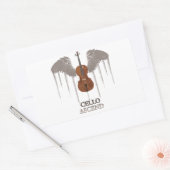Sticker Rectangulaire Conception Ascend Cello ailé (Enveloppe)