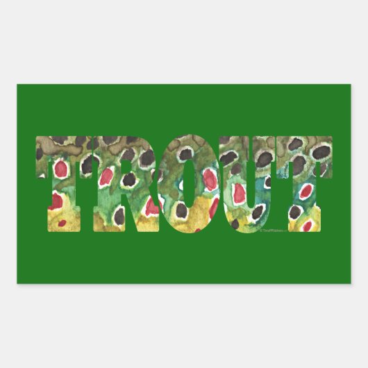 Sticker Rectangulaire Conception Brown de truites (Devant)