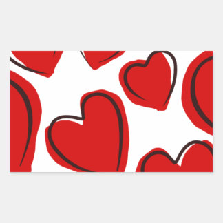 Sticker Rectangulaire Conception cardiaque