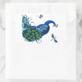 Sticker Rectangulaire Conception classique de paon et libellule (Sac)