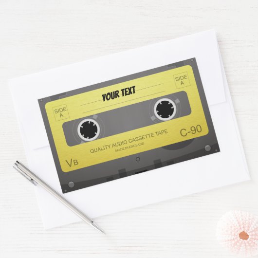 Sticker Rectangulaire Conception cool Retro cassette (Enveloppe)