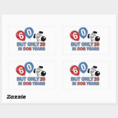 Sticker Rectangulaire Conception d'anniversaire de 60 ans (Feuille)