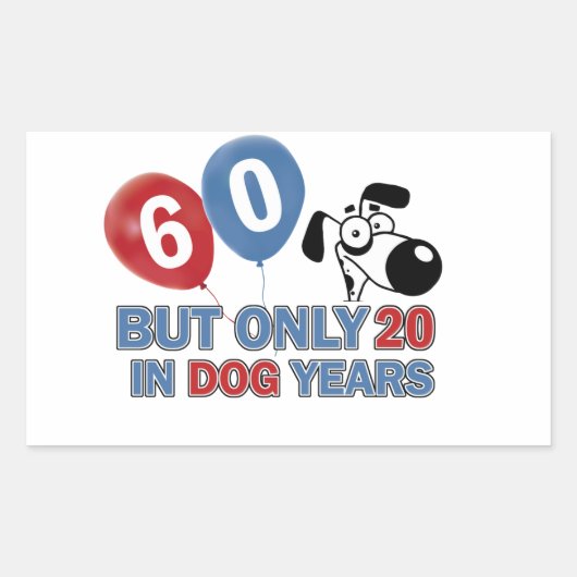 Sticker Rectangulaire Conception d'anniversaire de 60 ans (Devant)
