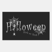 Sticker Rectangulaire Conception d'araignée d'Halloween farce ou attrape (Devant)