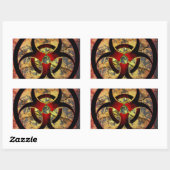 Sticker Rectangulaire Conception d'art biologique (Feuille)