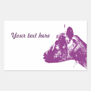 Sticker Rectangulaire Conception d'art pop amateur amoureux de chèvre vi