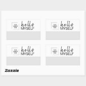 Sticker Rectangulaire Conception d'autocollant de badge de nom de script (Feuille)