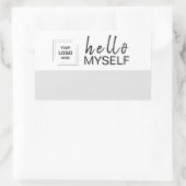 Sticker Rectangulaire Conception d'autocollant de badge de nom de script (Sac)