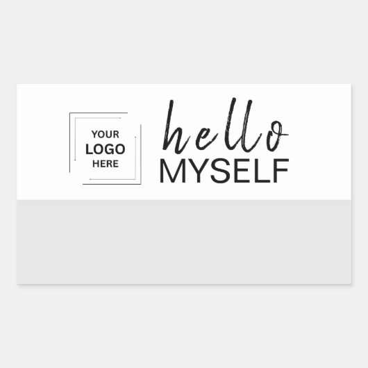Sticker Rectangulaire Conception d'autocollant de badge de nom de script (Devant)