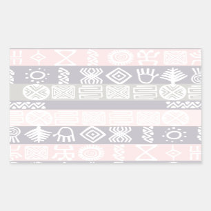 Sticker Rectangulaire Conception de Boho Africain