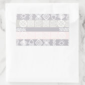 Sticker Rectangulaire Conception de Boho Africain Ethnique (Sac)