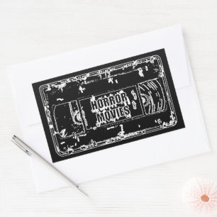 Sticker Rectangulaire Conception de cassette VHS de films d'horreur rétr