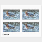 Sticker Rectangulaire Conception de chiens pour les amateurs de moules (Feuille)
