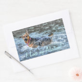 Sticker Rectangulaire Conception de chiens pour les amateurs de moules (Enveloppe)