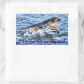 Sticker Rectangulaire Conception de chiens pour les amateurs de moules (Sac)