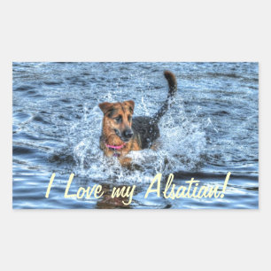 Sticker Rectangulaire Conception de chiens pour les amateurs de moules