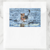 Sticker Rectangulaire Conception de chiens pour les amateurs de moules (Sac)