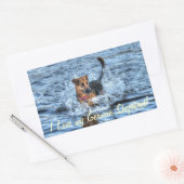 Sticker Rectangulaire Conception de chiens pour les amateurs de moules (Enveloppe)