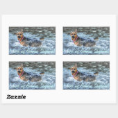 Sticker Rectangulaire Conception de chiens pour les amateurs de moules (Feuille)
