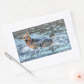 Sticker Rectangulaire Conception de chiens pour les amateurs de moules (Enveloppe)