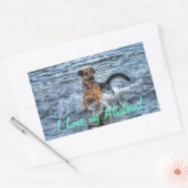 Sticker Rectangulaire Conception de chiens pour les amateurs de moules (Enveloppe)