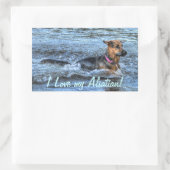 Sticker Rectangulaire Conception de chiens pour les amateurs de moules (Sac)