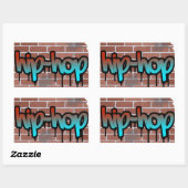 Sticker Rectangulaire conception de graffiti hip hop (Feuille)