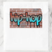 Sticker Rectangulaire conception de graffiti hip hop (Sac)