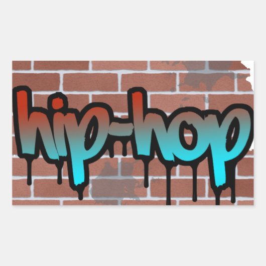 Sticker Rectangulaire conception de graffiti hip hop (Devant)