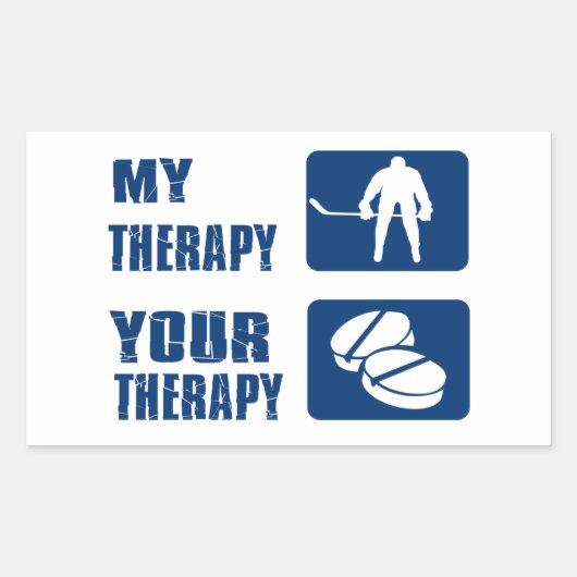 Sticker Rectangulaire Conception de hockey sur glace cool (Devant)