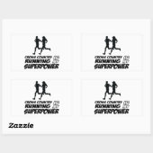 Sticker Rectangulaire Conception de la course inter-pays (Feuille)