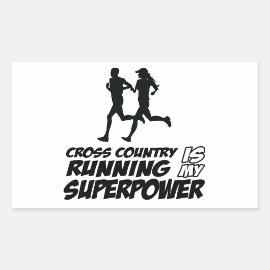 Sticker Rectangulaire Conception de la course inter-pays (Devant)