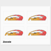 Sticker Rectangulaire Conception de la ligne rouge (Feuille)