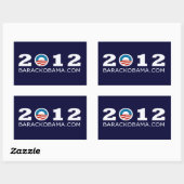 Sticker Rectangulaire Conception de la réélection de Barack Obama 2012 (Feuille)
