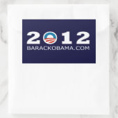 Sticker Rectangulaire Conception de la réélection de Barack Obama 2012 (Sac)