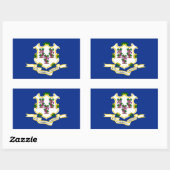 Sticker Rectangulaire Conception de l'indicateur d'état Connecticut (Feuille)
