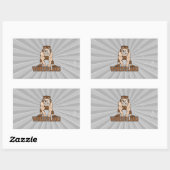 Sticker Rectangulaire conception de lutte folle (Feuille)