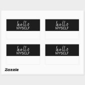 Sticker Rectangulaire Conception de marquage de nom de script moderne (Feuille)