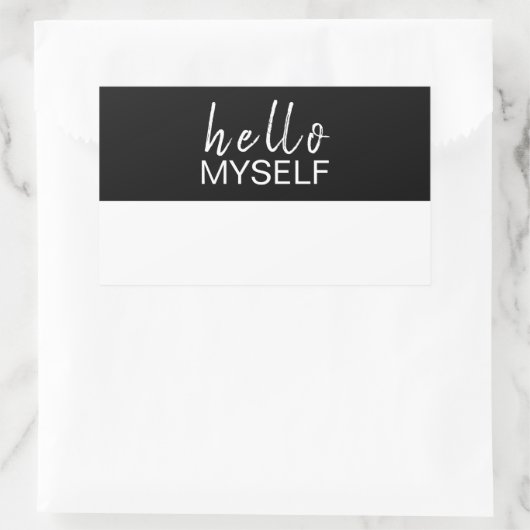 Sticker Rectangulaire Conception de marquage de nom de script moderne (Sac)