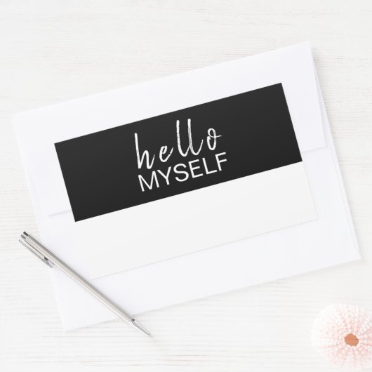 Sticker Rectangulaire Conception de marquage de nom de script moderne (Enveloppe)