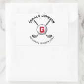 Sticker Rectangulaire Conception de monogramme de golf élégant personnal (Sac)