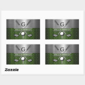 Sticker Rectangulaire Conception de monogramme de golf personnalisé (Feuille)