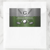 Sticker Rectangulaire Conception de monogramme de golf personnalisé (Sac)