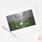 Sticker Rectangulaire Conception de monogramme de golf personnalisé (Enveloppe)