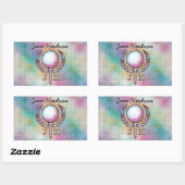 Sticker Rectangulaire Conception de monogramme personnalisé pour golfeus (Feuille)