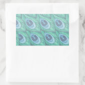 Sticker Rectangulaire Conception de Motif Peacock turquoise (Sac)