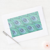 Sticker Rectangulaire Conception de Motif Peacock turquoise (Enveloppe)