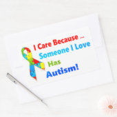 Sticker Rectangulaire conception de ruban de sensibilisation sur l'autis (Enveloppe)